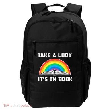 Take A Look It's In A Book Reading Vintage Retro Rainbow Backpack