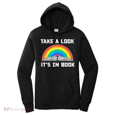 Take A Look It's In A Book Reading Vintage Retro Rainbow Women's Hoodie
