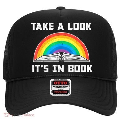Take A Look It's In A Book Reading Vintage Retro Rainbow Hat