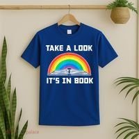 Take A Look It's In A Book Reading Vintage Retro Rainbow T-Shirt thumb 2