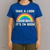 Take A Look It's In A Book Reading Vintage Retro Rainbow T-Shirt thumb 4