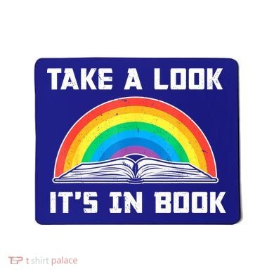 Take A Look It's In A Book Reading Vintage Retro Rainbow Mousepad