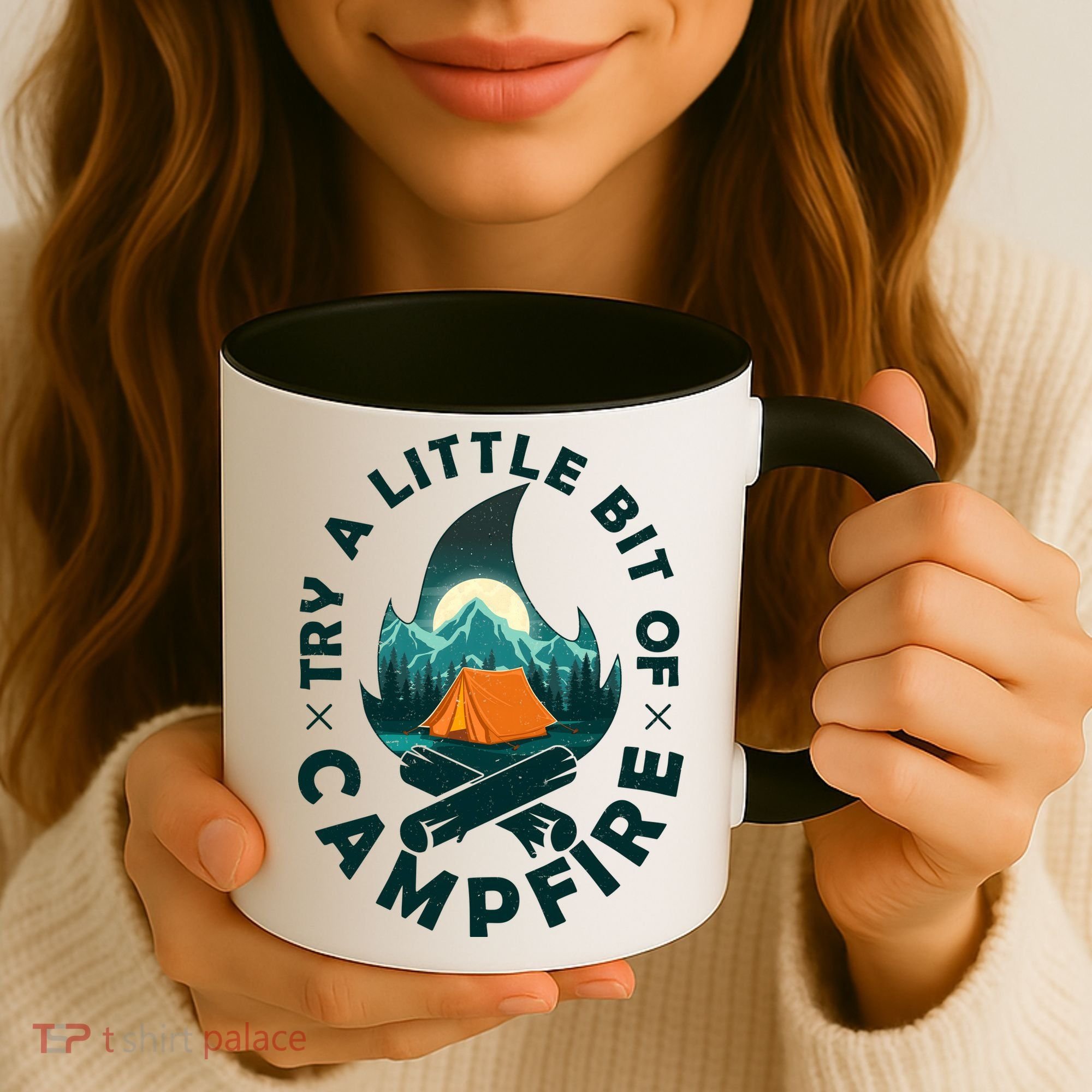 Try A Little Bit Of Campfire Camping Lover Coffee Mug