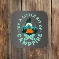 Try A Little Bit Of Campfire Camping Lover Coaster thumb 0