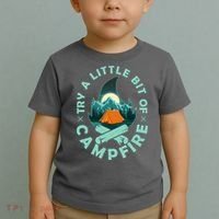 Try A Little Bit Of Campfire Camping Lover Toddler T-Shirt thumb 2