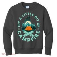 Try A Little Bit Of Campfire Camping Lover Kids Sweatshirt thumb 0
