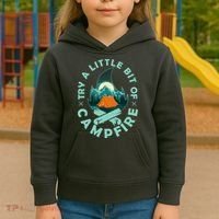 Try A Little Bit Of Campfire Camping Lover Kids Hoodie thumb 3
