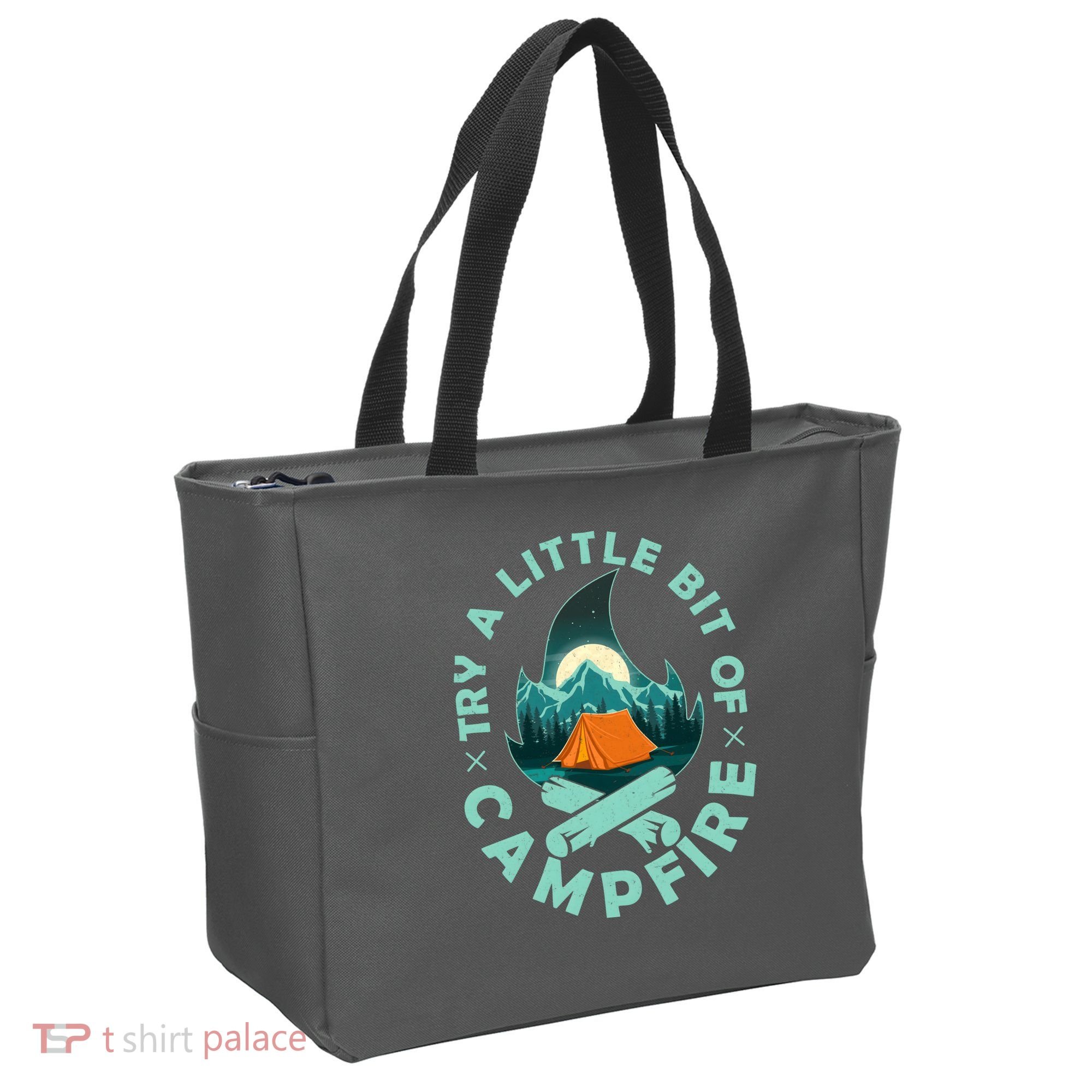 Try A Little Bit Of Campfire Camping Lover Tote Bag