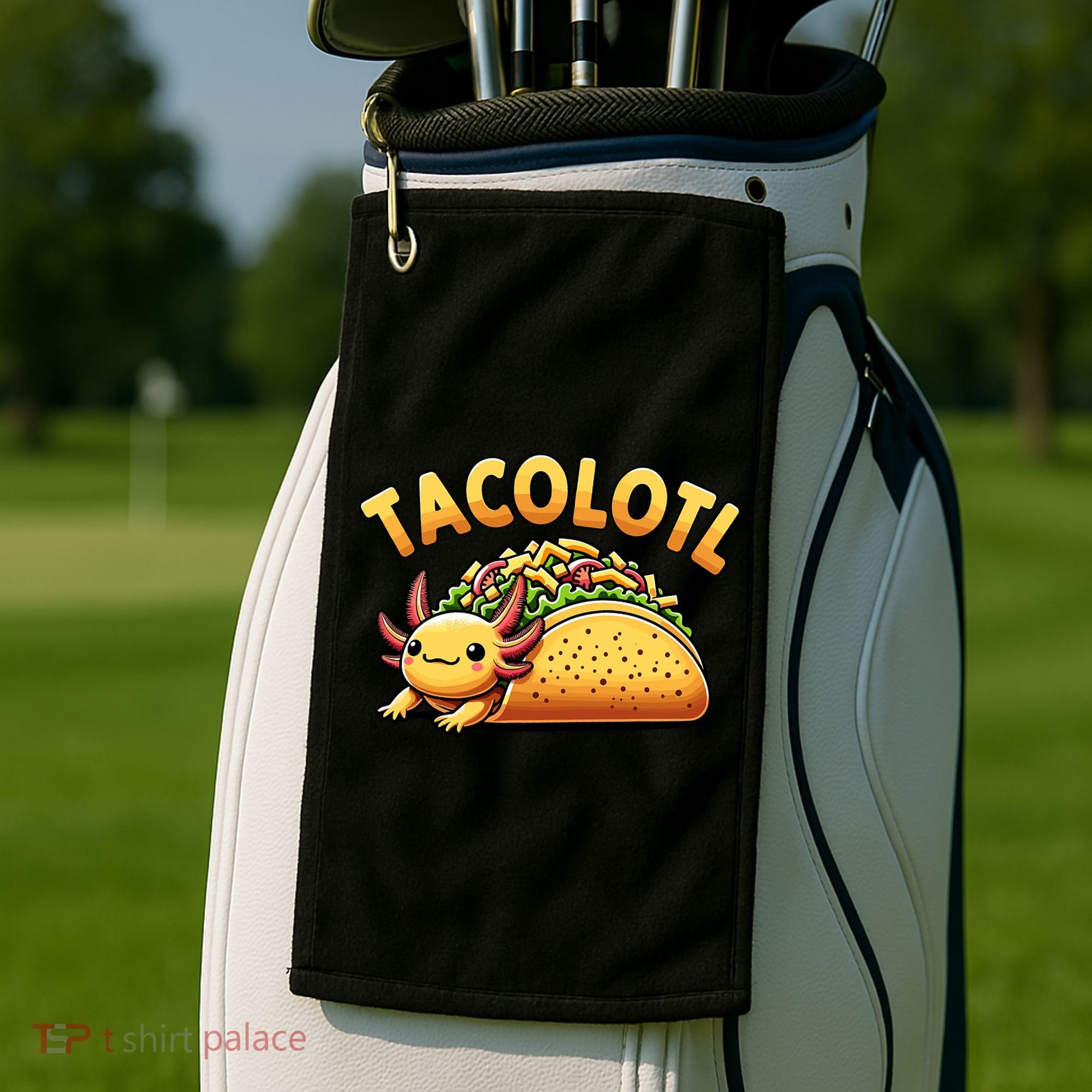 Taco Axolotl Lover Tacolotl Cute Mexican Axolotl Golf Towel