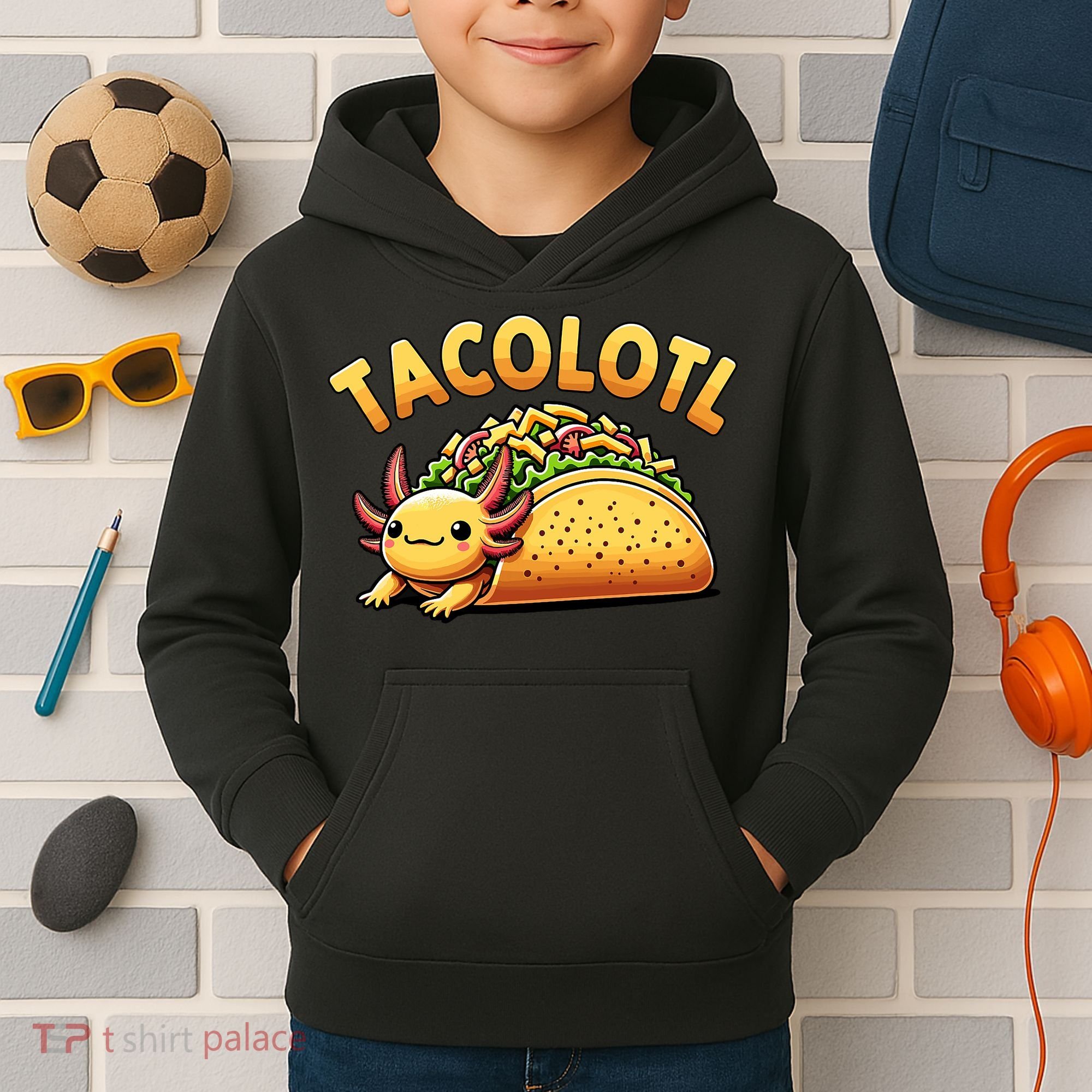 Taco Axolotl Lover Tacolotl Cute Mexican Axolotl Kids Hoodie