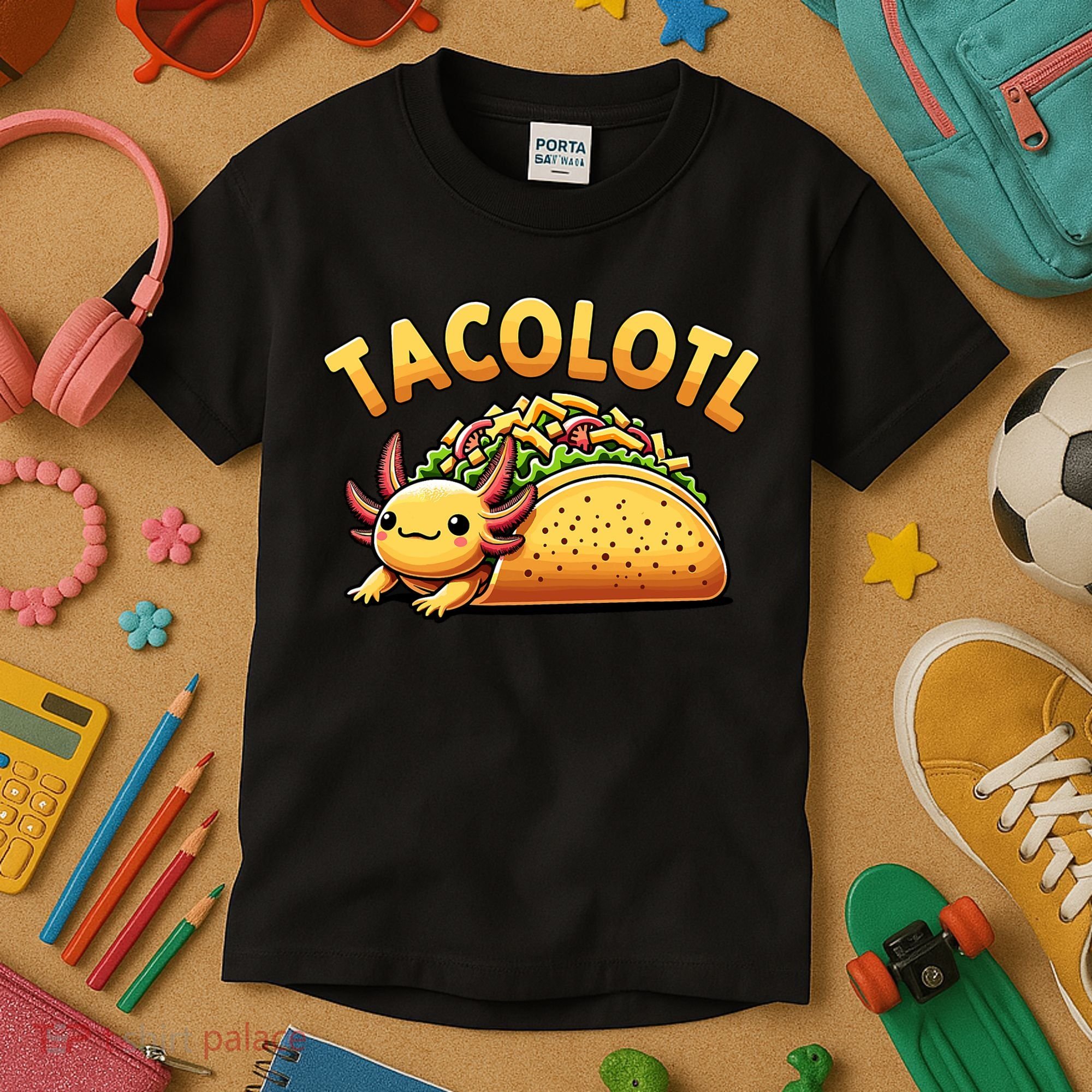 Taco Axolotl Lover Tacolotl Cute Mexican Axolotl Kids T-Shirt