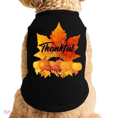 Thankful Autumn Leaves Thanksgiving Fall Doggie Tank