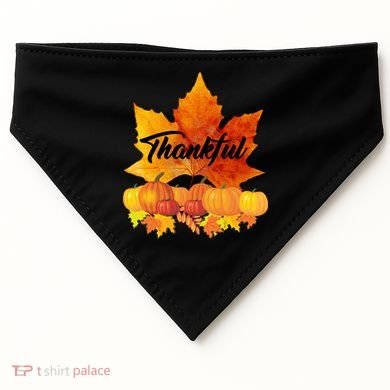 Thankful Autumn Leaves Thanksgiving Fall USA-Made Doggie Bandana