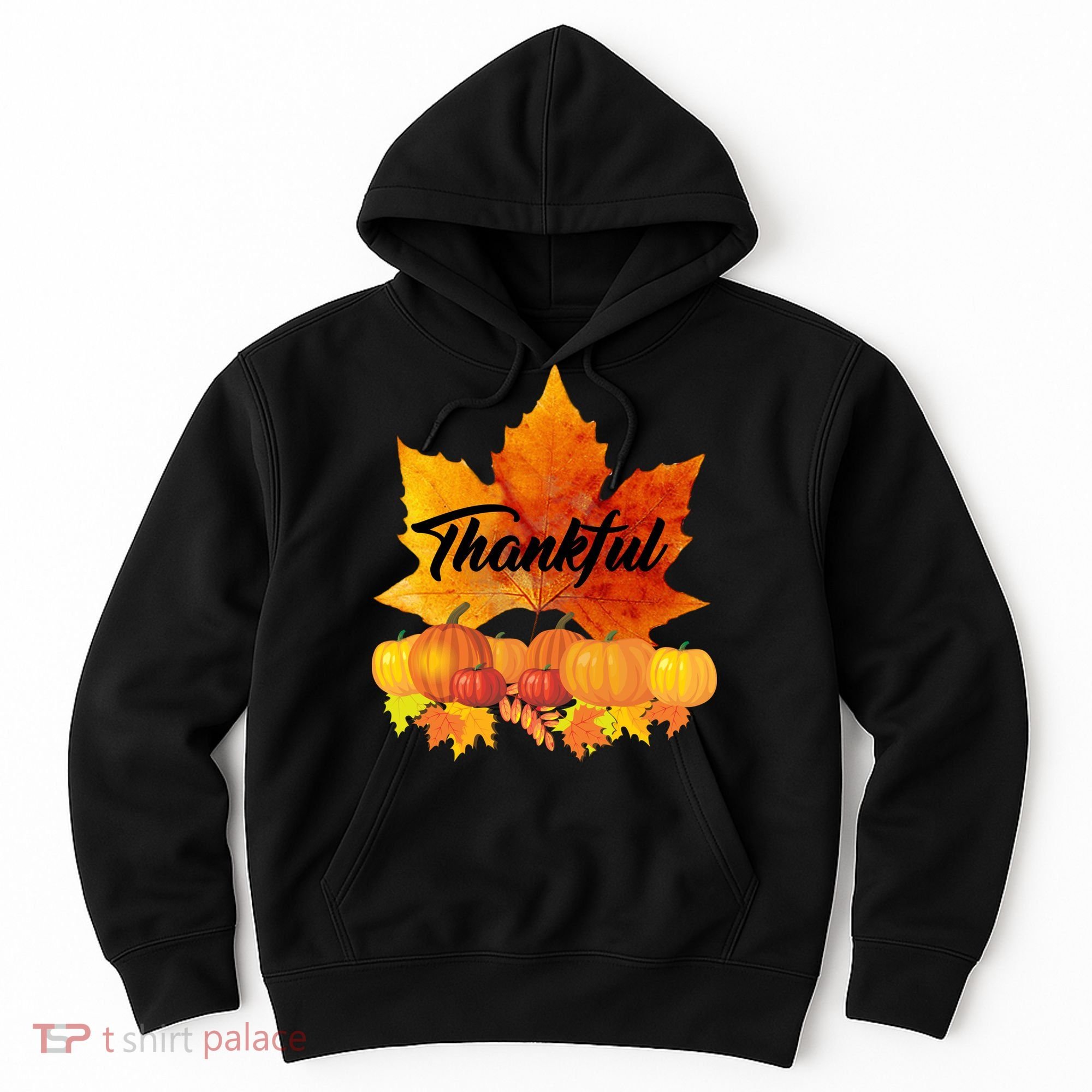 Thankful Autumn Leaves Thanksgiving Fall Hoodie