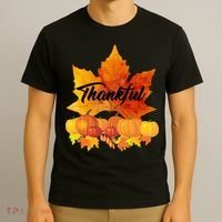 Thankful Autumn Leaves Thanksgiving Fall T-Shirt thumb 3