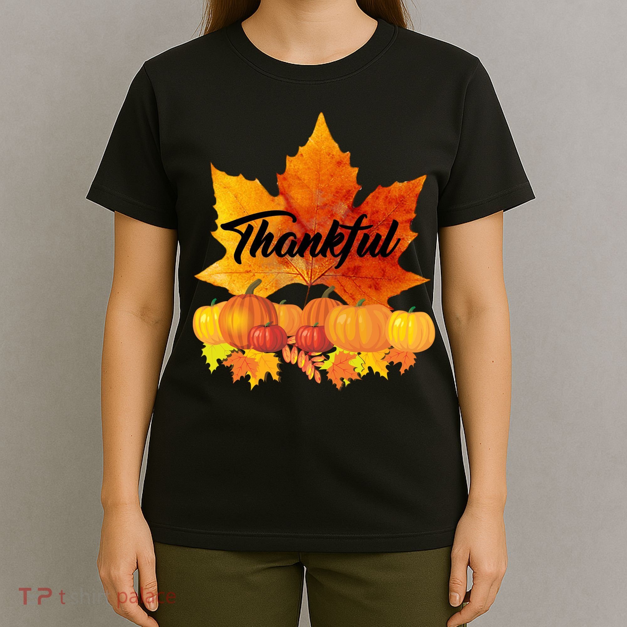 Thankful Autumn Leaves Thanksgiving Fall T-Shirt