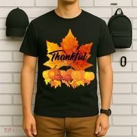 Thankful Autumn Leaves Thanksgiving Fall T-Shirt thumb 6