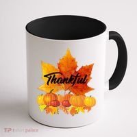 Thankful Autumn Leaves Thanksgiving Fall Coffee Mug thumb 1