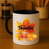 Thankful Autumn Leaves Thanksgiving Fall Coffee Mug thumb 4