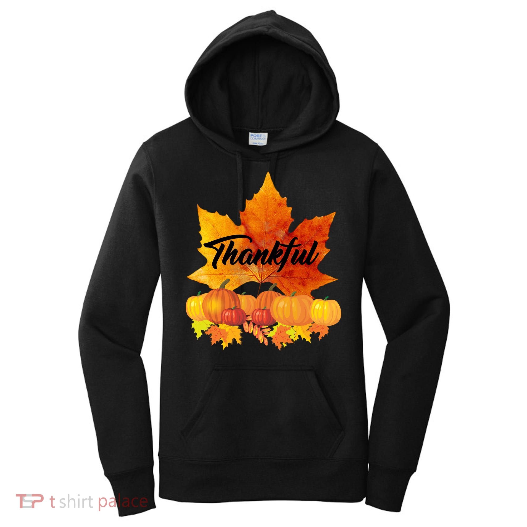 Thankful Autumn Leaves Thanksgiving Fall Women's Hoodie