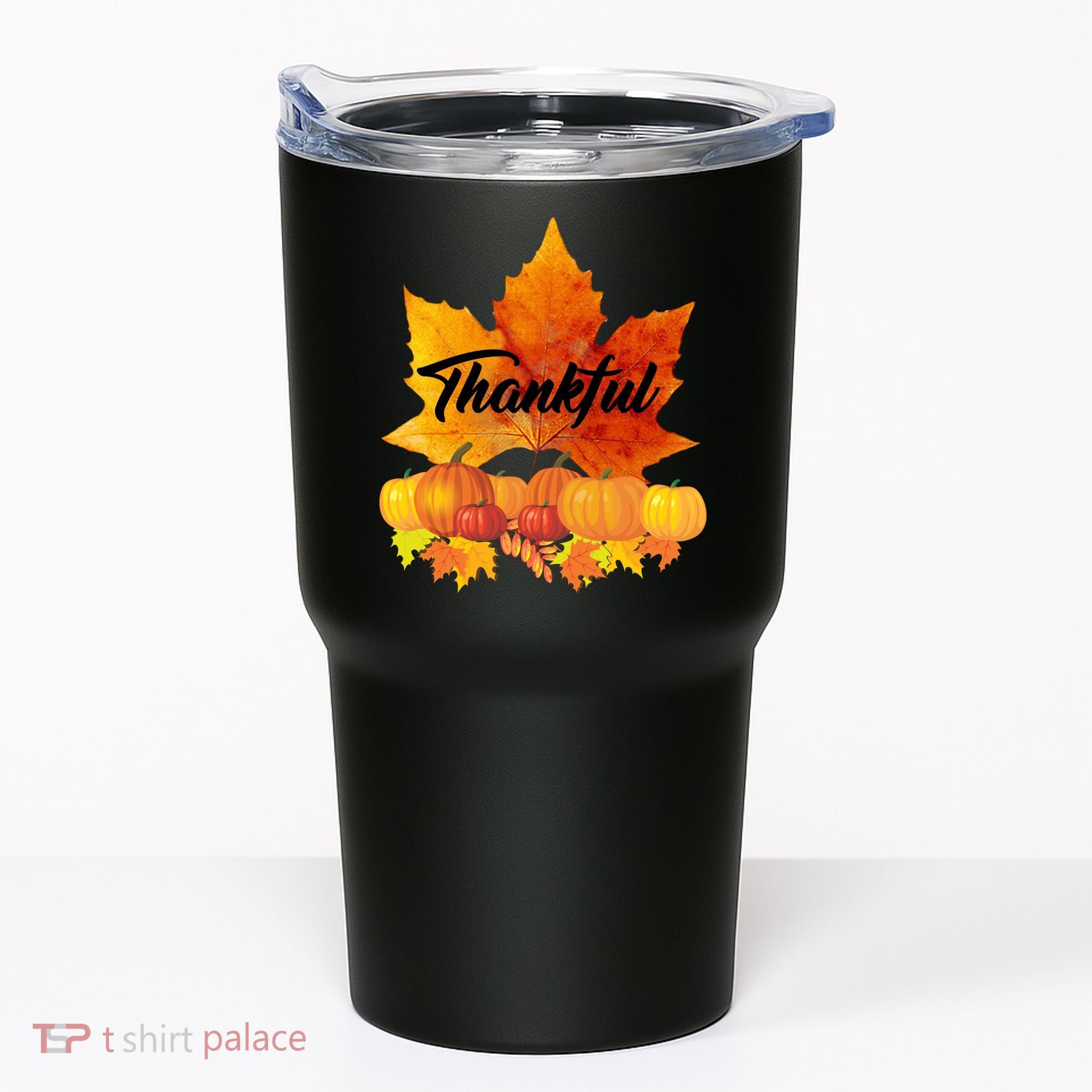 Thankful Autumn Leaves Thanksgiving Fall Tumbler