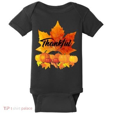 Thankful Autumn Leaves Thanksgiving Fall Baby Bodysuit