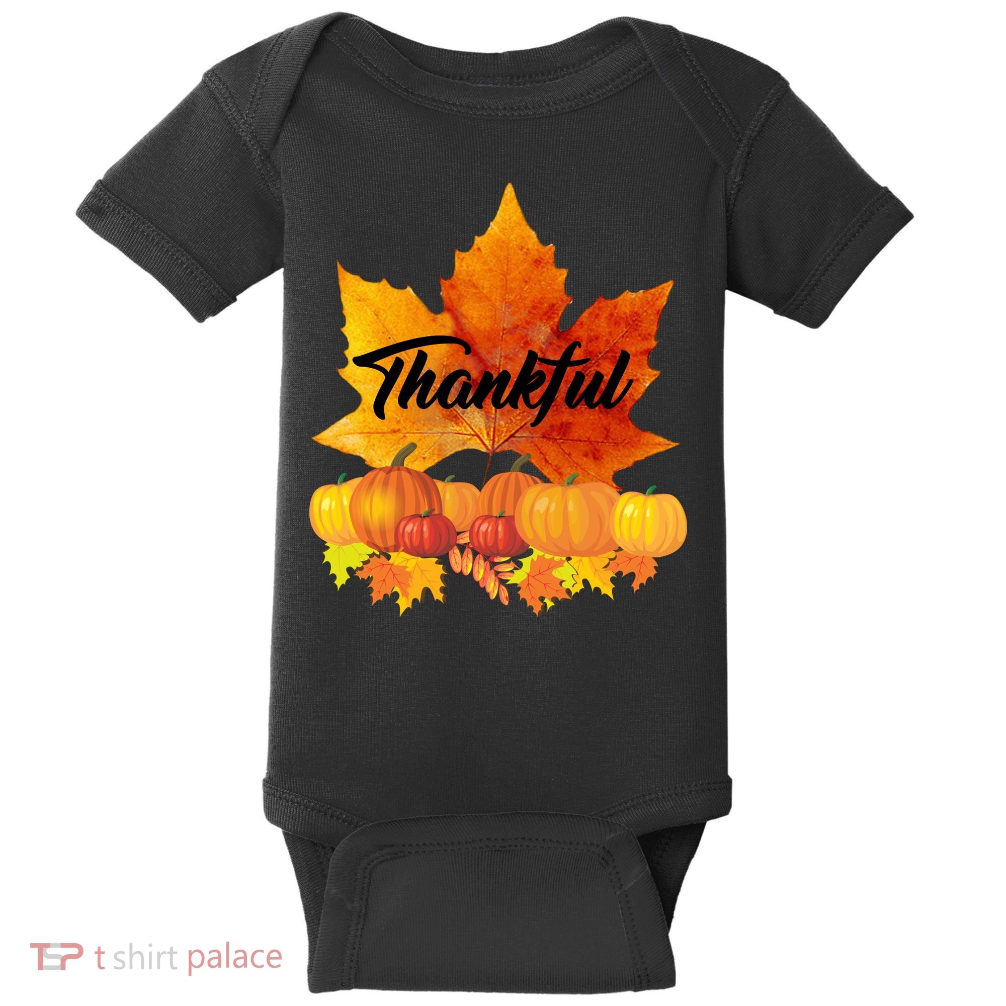 Thankful Autumn Leaves Thanksgiving Fall Baby Bodysuit