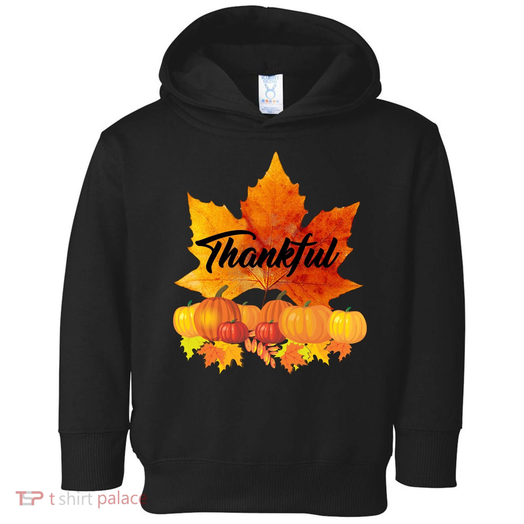 Thankful Autumn Leaves Thanksgiving Fall Toddler Hoodie