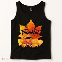 Thankful Autumn Leaves Thanksgiving Fall Tank Top thumb 2