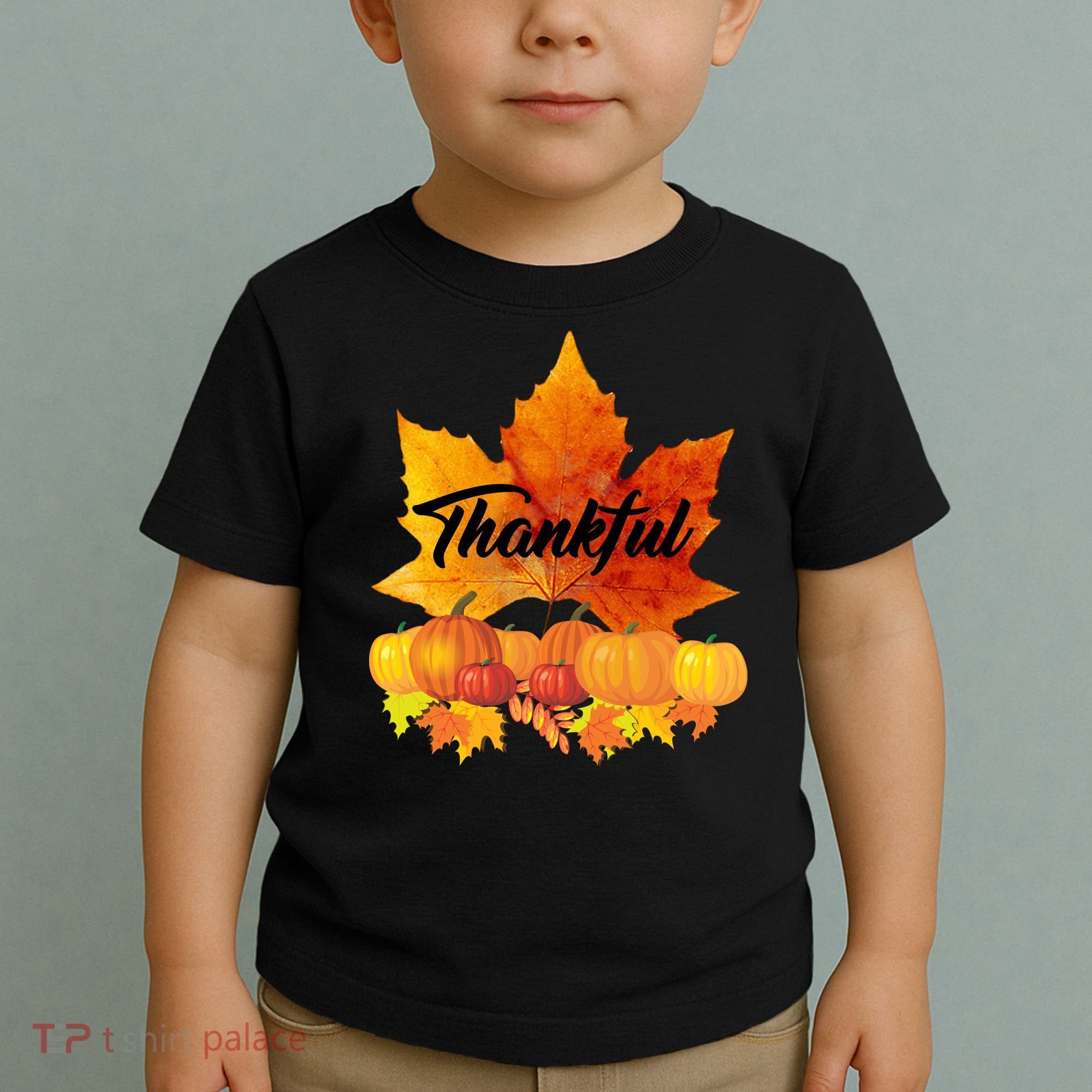 Thankful Autumn Leaves Thanksgiving Fall Toddler T-Shirt