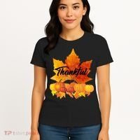 Thankful Autumn Leaves Thanksgiving Fall Women's T-Shirt thumb 4