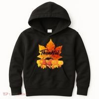 Thankful Autumn Leaves Thanksgiving Fall Kids Hoodie thumb 0
