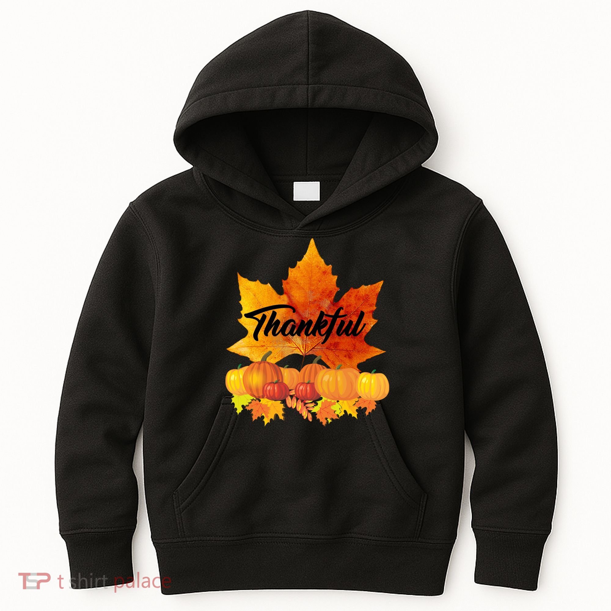 Thankful Autumn Leaves Thanksgiving Fall Kids Hoodie