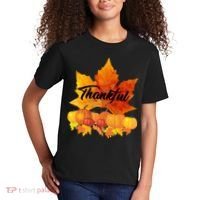 Thankful Autumn Leaves Thanksgiving Fall Kids T-Shirt thumb 2