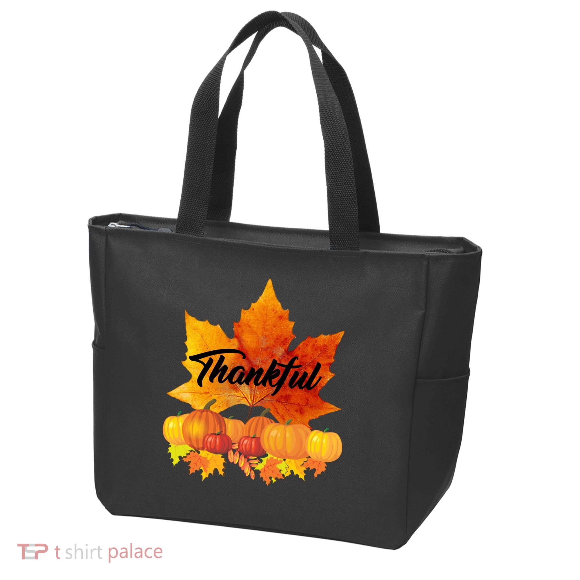Thankful Autumn Leaves Thanksgiving Fall Tote Bag