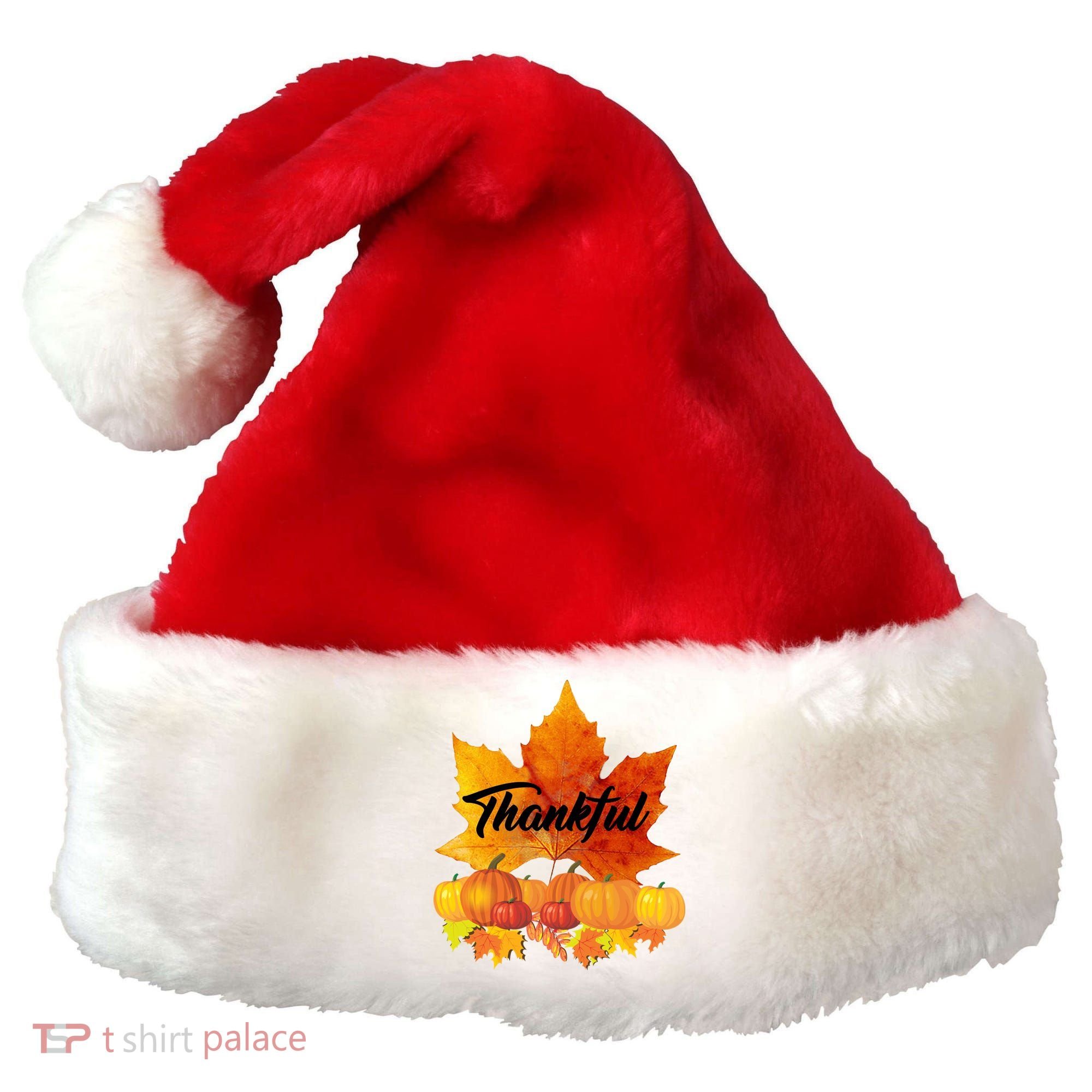 Thankful Autumn Leaves Thanksgiving Fall Santa Hat