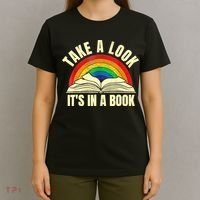 Take A Look It's In A Book Reading Vintage Retro Rainbow T-Shirt thumb 4