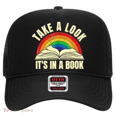 Take A Look It's In A Book Reading Vintage Retro Rainbow Hat