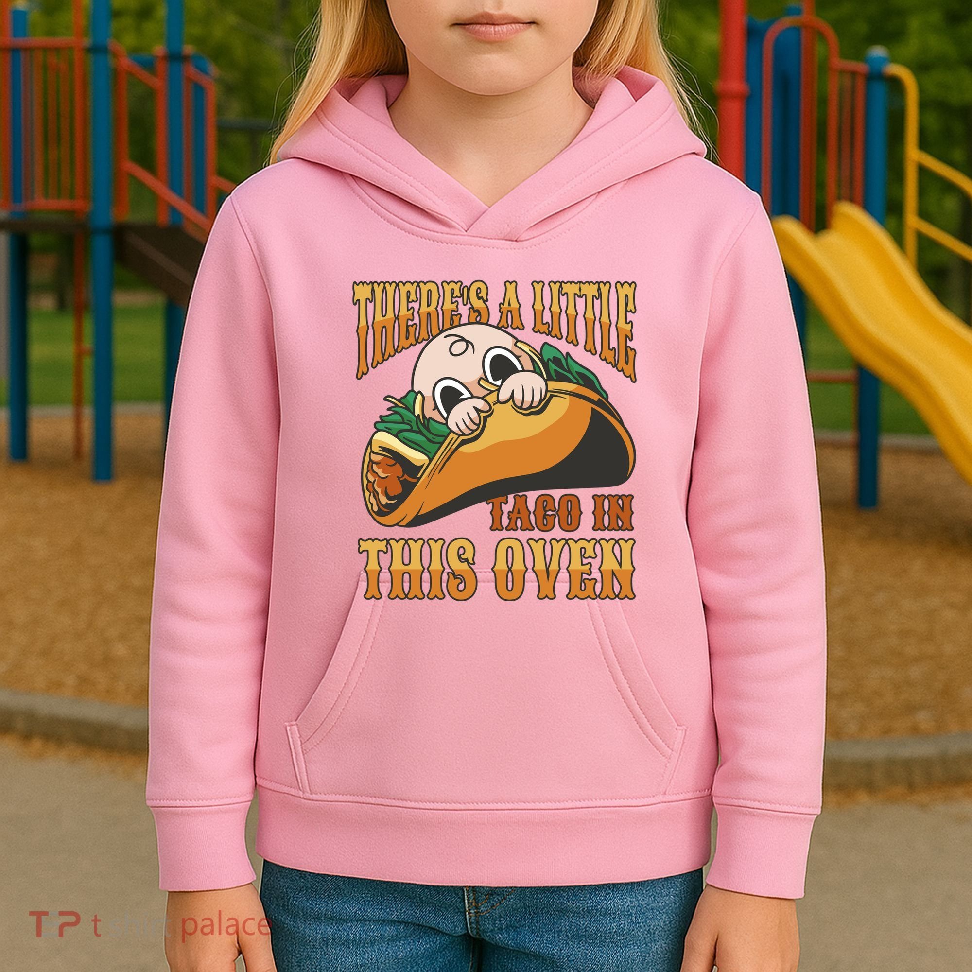 There's A Little Taco In This Oven Pregnancy Kids Hoodie