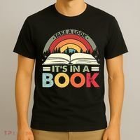 Take A Look Its In A Book Reading Vintage Retro Rainbow T-Shirt thumb 3