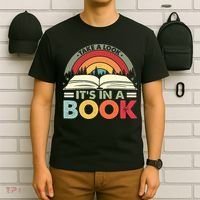 Take A Look Its In A Book Reading Vintage Retro Rainbow T-Shirt thumb 6