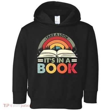 Take A Look Its In A Book Reading Vintage Retro Rainbow Toddler Hoodie