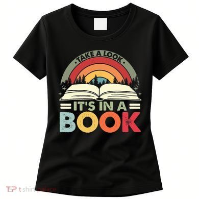Take A Look Its In A Book Reading Vintage Retro Rainbow Women's T-Shirt