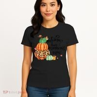Thanksgiving Autumn Leaves And Pumpkins Please Fall Lover Women's T-Shirt thumb 4
