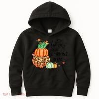Thanksgiving Autumn Leaves And Pumpkins Please Fall Lover Kids Hoodie thumb 0