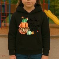 Thanksgiving Autumn Leaves And Pumpkins Please Fall Lover Kids Hoodie thumb 3