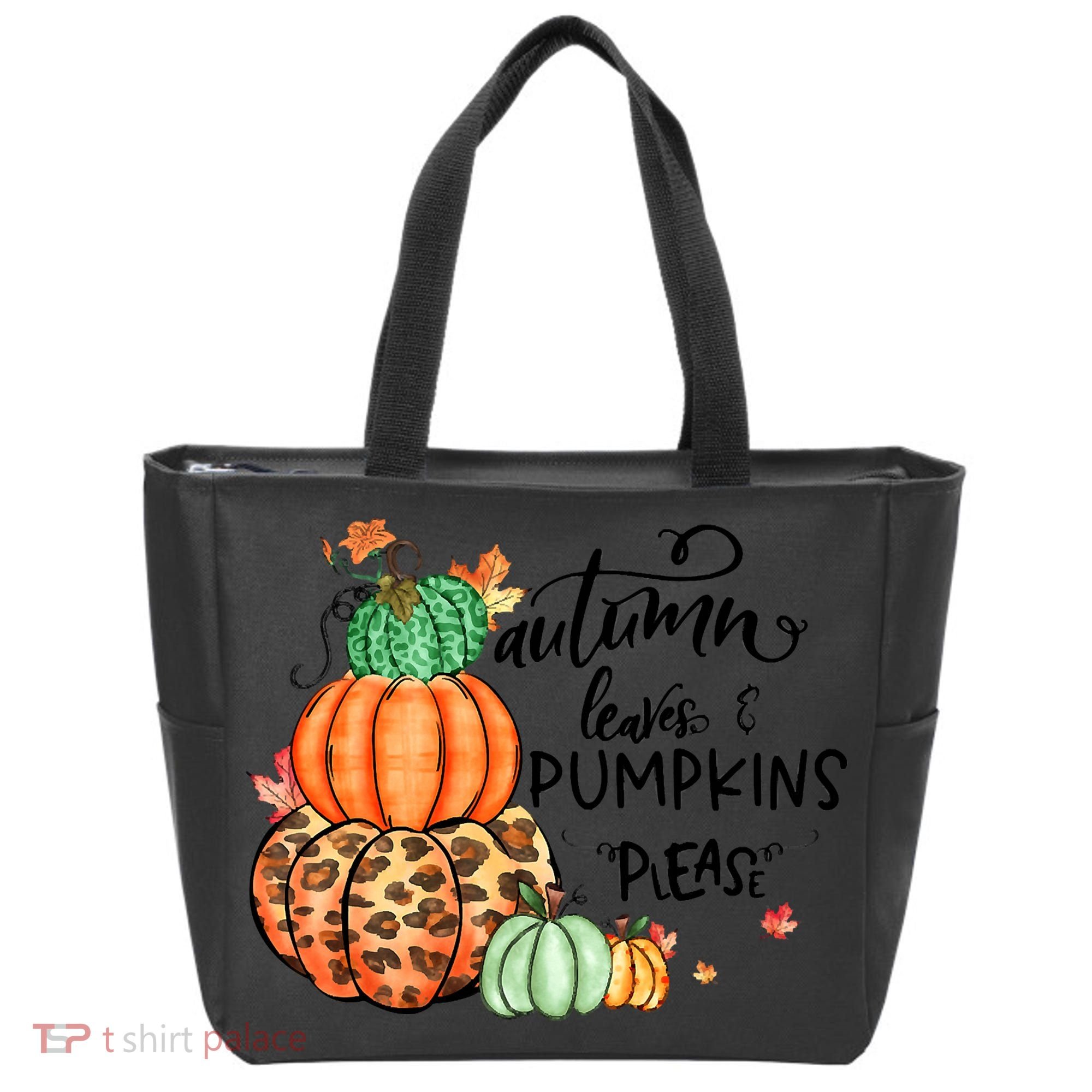 Thanksgiving Autumn Leaves And Pumpkins Please Fall Lover Tote Bag