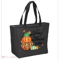 Thanksgiving Autumn Leaves And Pumpkins Please Fall Lover Tote Bag thumb 2