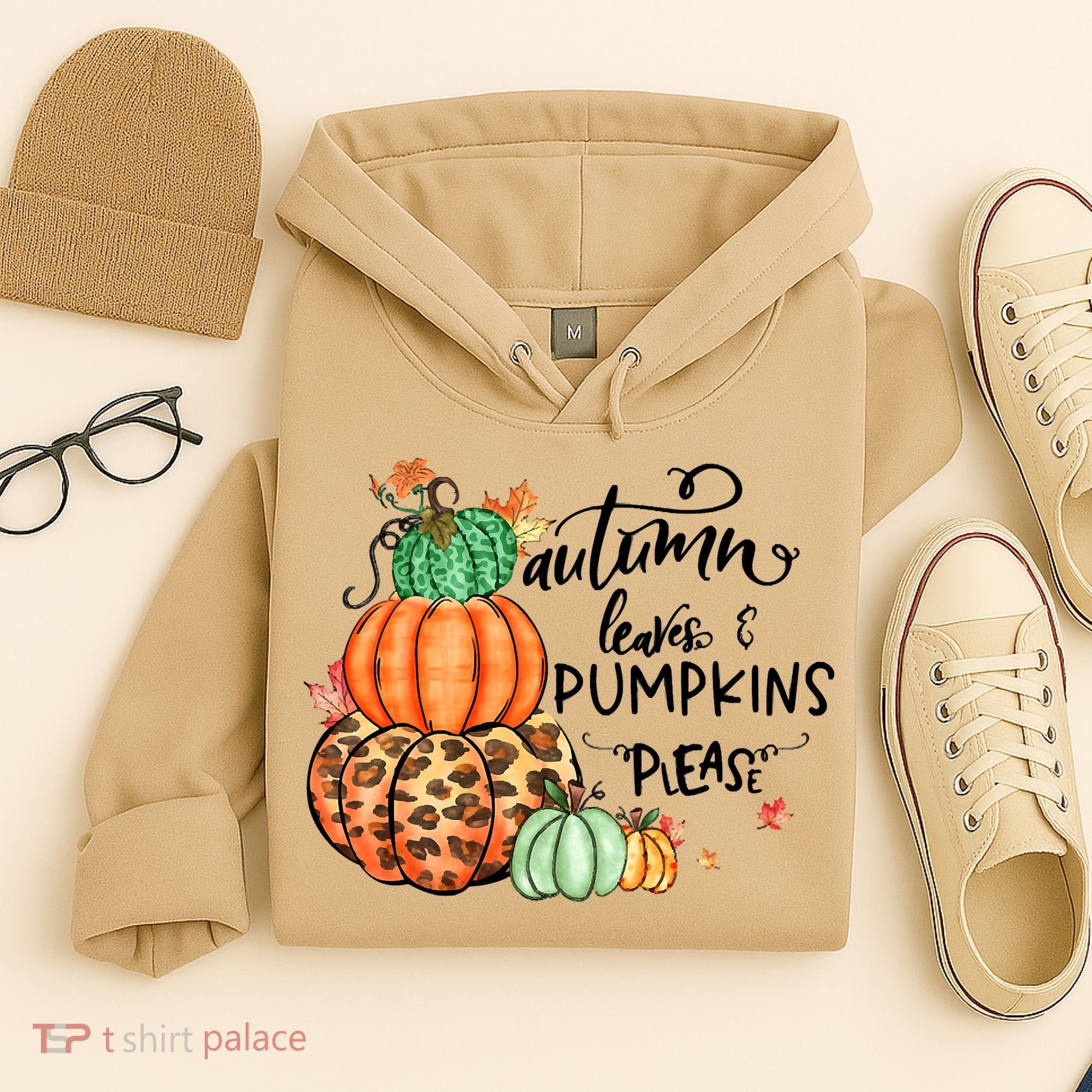 Thanksgiving Autumn Leaves And Pumpkins Please Fall Lover Hoodie