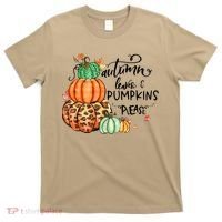 Thanksgiving Autumn Leaves And Pumpkins Please Fall Lover T-Shirt thumb 0
